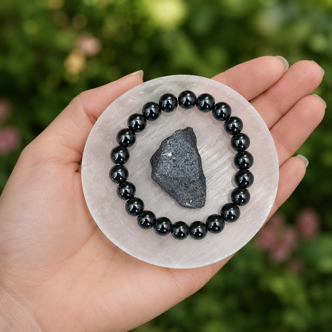 Hematite Crystal Gift Set For Emotional Support and Protection, Real Polished Gemstones.  DestGlow