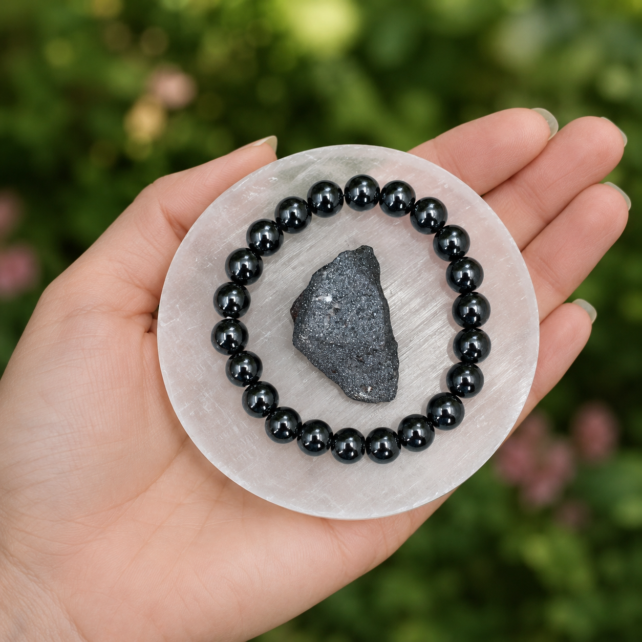 Hematite Crystal Gift Set For Emotional Support and Protection, Real Polished Gemstones.  DestGlow