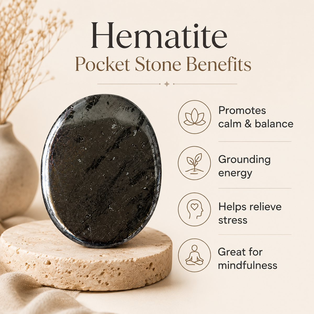 Hematite Pocket Stones (Focus and Strength)