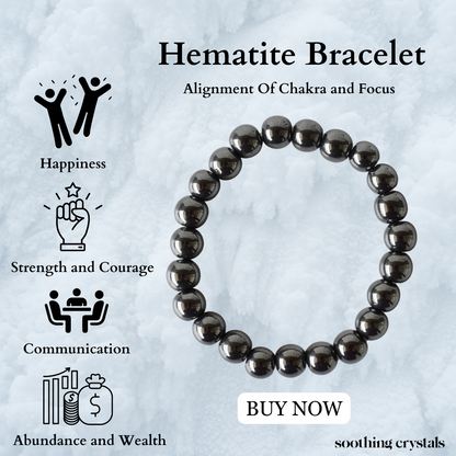 Hematite Bracelet (Alignment Of Chakra and Focus  DestGlow