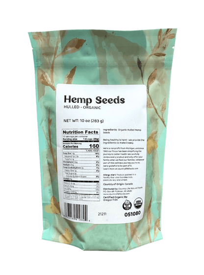 Hemp Seeds, Hulled, Organic by Country Life Natural Foods