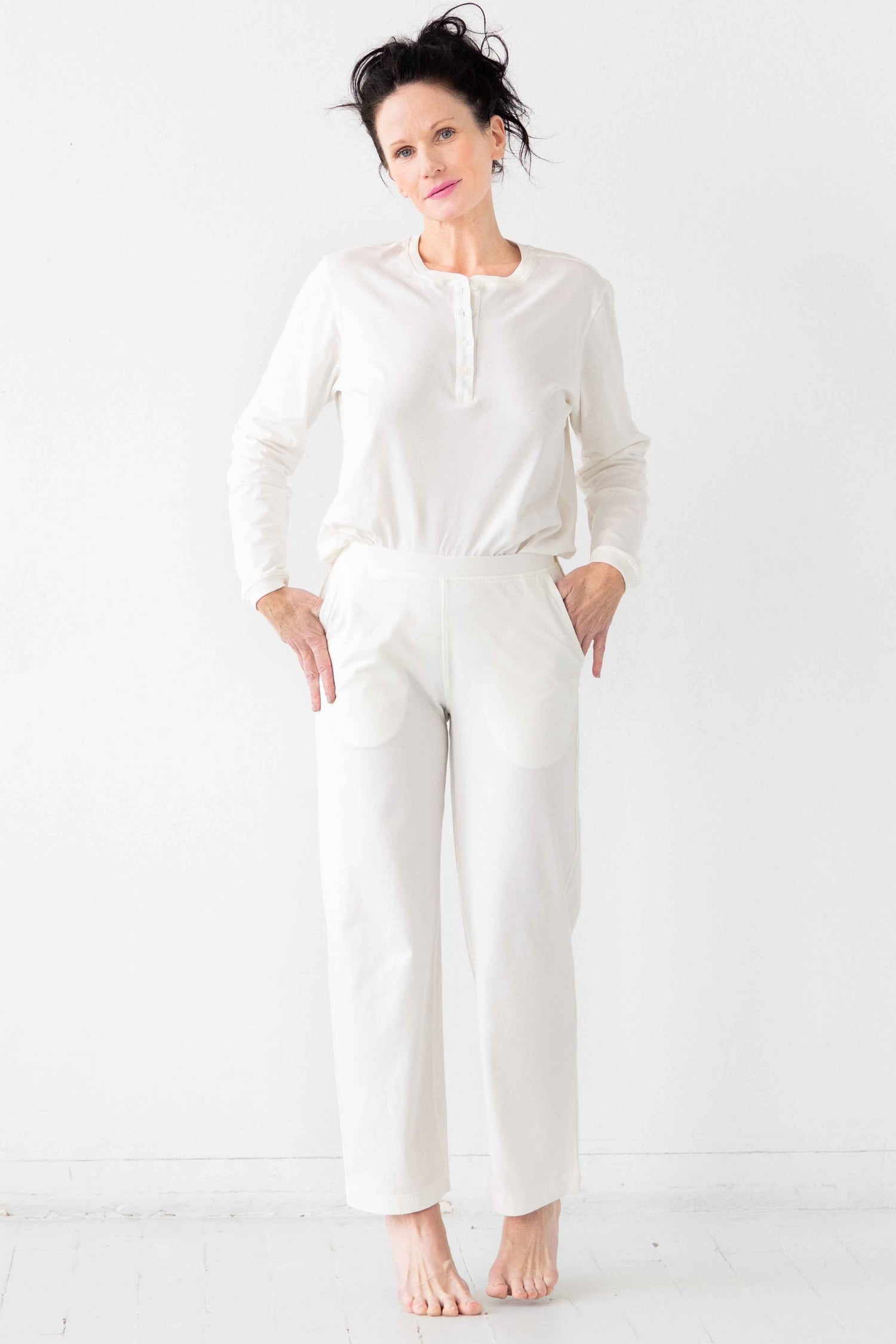 Straight Leg Pants in Pima Cotton