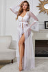Long Sleeve Mesh Gown Robe