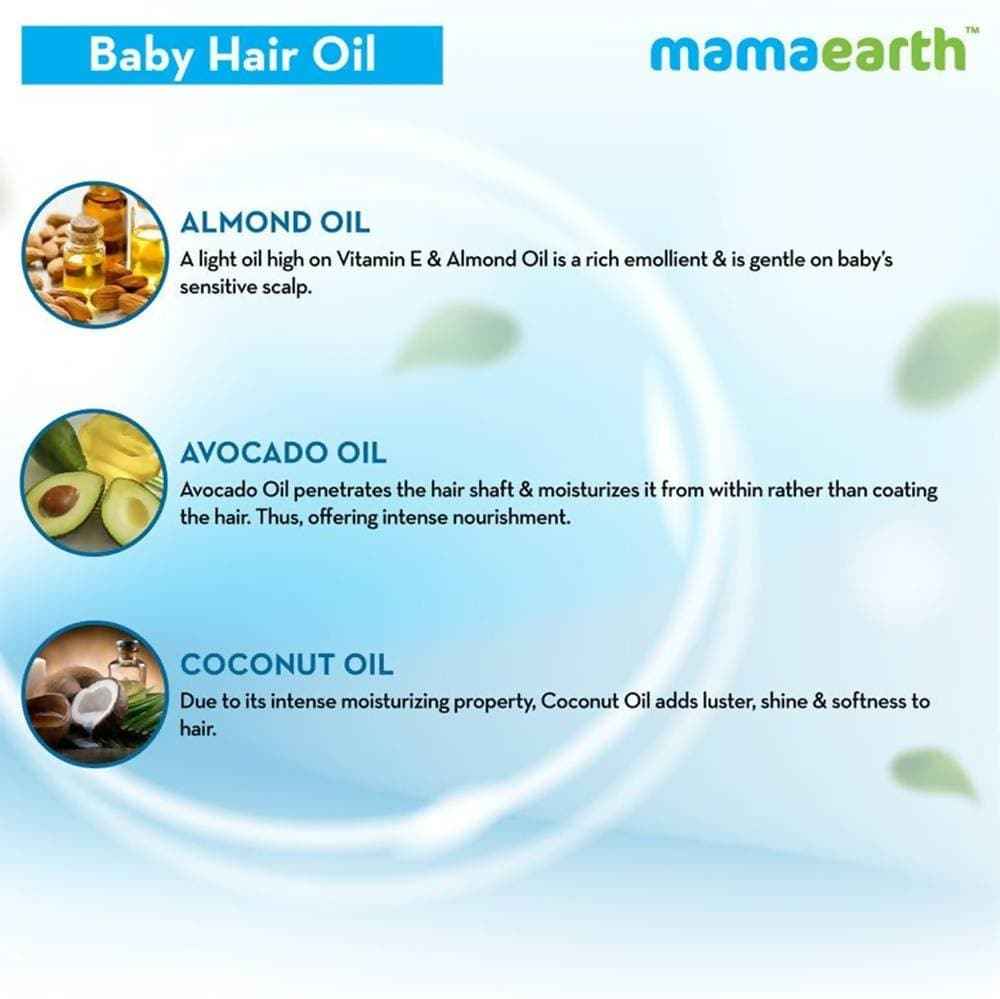 Mamaearth Nourishing Hair Oil For Babies For Repairs Dry Scalp &amp; Stimulates New Hair Growth