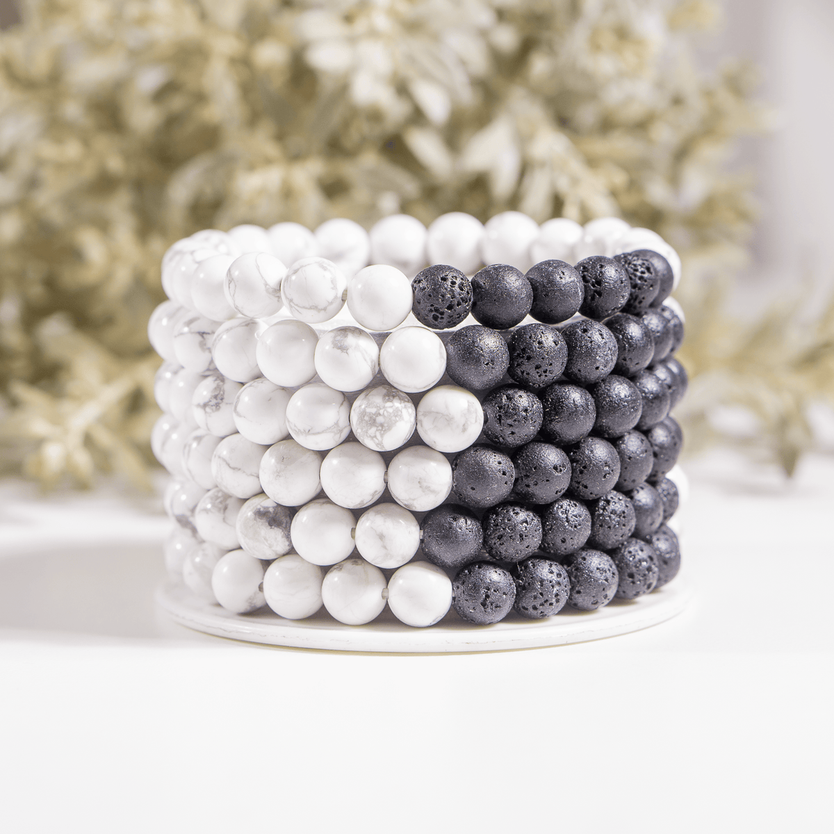 Howlite Diffuser Bracelet, Lava Diffuser Jewelry, Aromatherapy, Essential Oil Bracelet, Spiritual Gift, Yoga Gift for Her  DestGlow