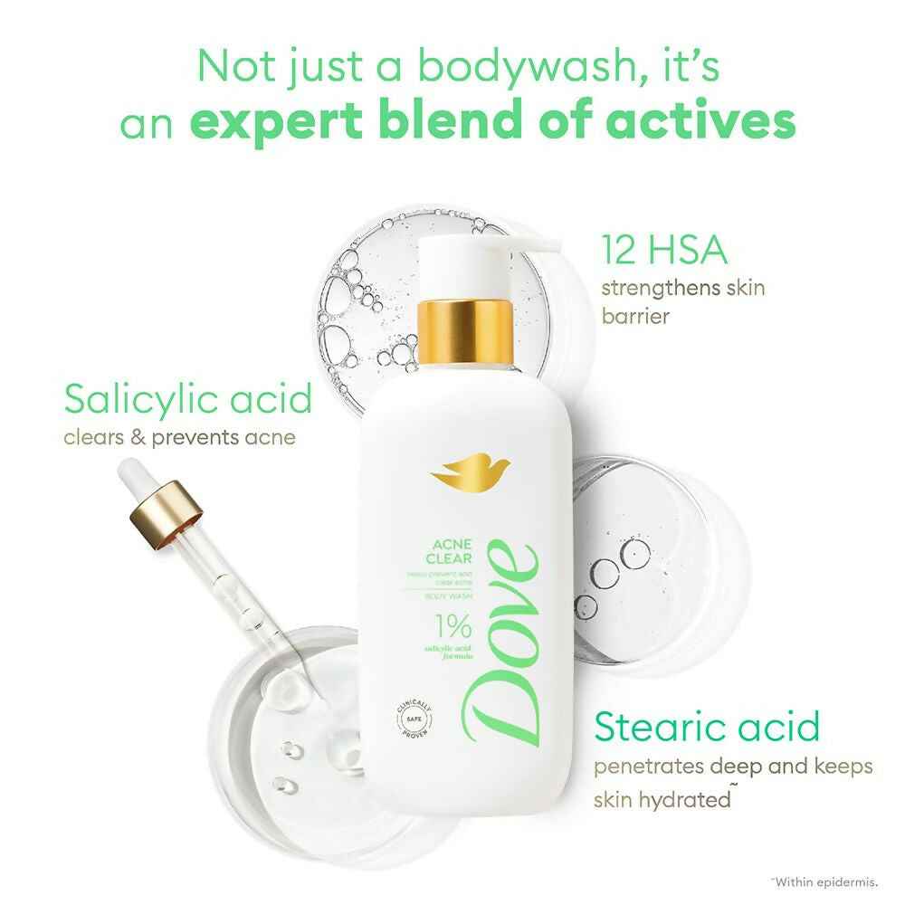 Dove Acne Clear Serum Body Wash with 1% Clearing Serum + Salicylic Acid