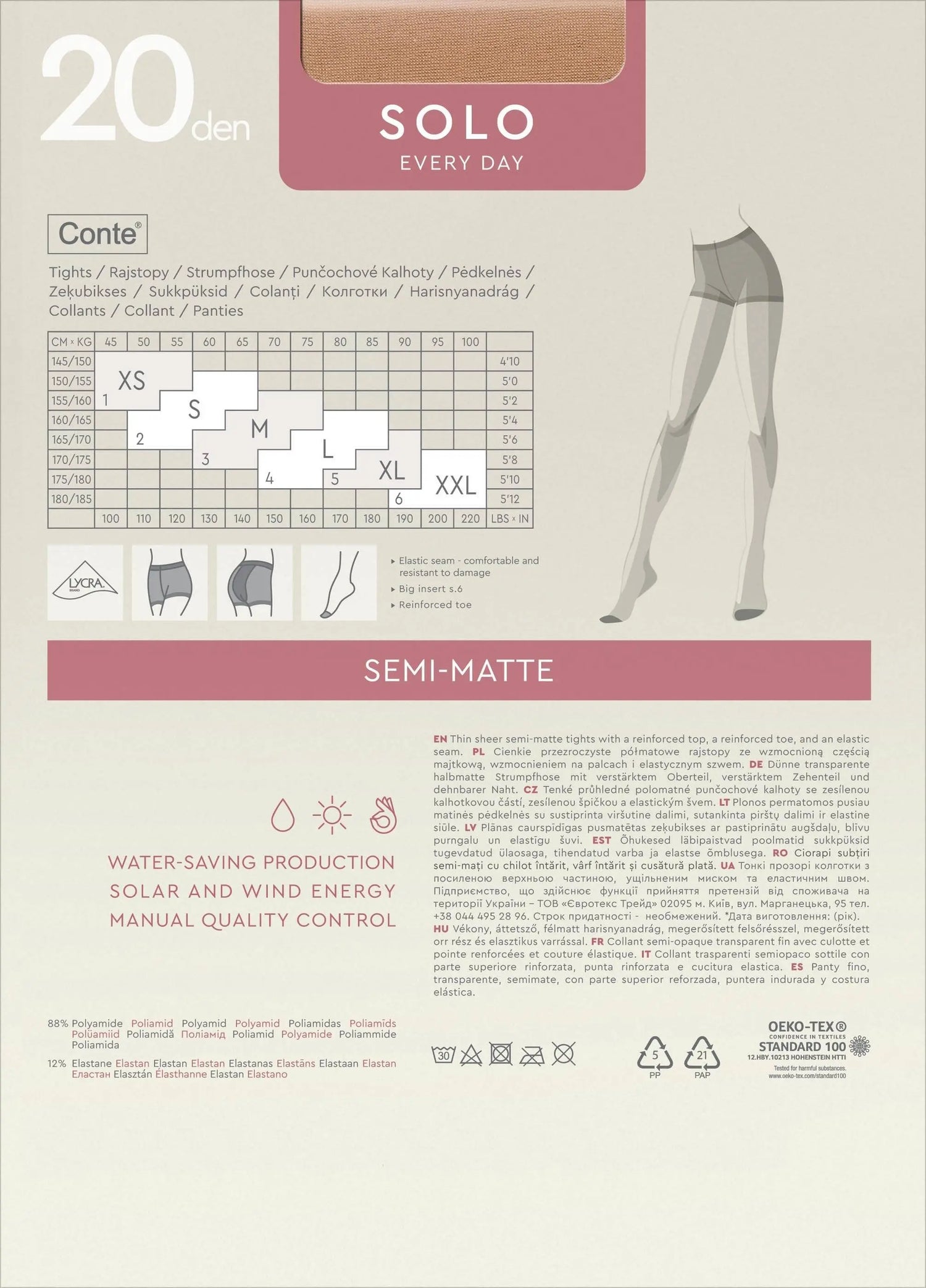 Tights Conte Solo 20 Den - Classic Pantyhose by TheRanok.com