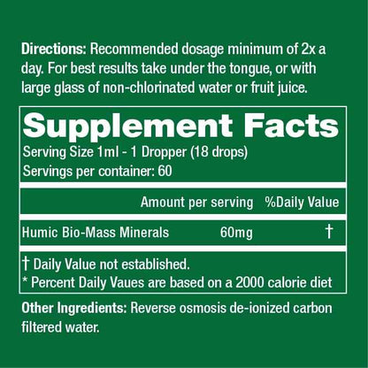 2oz Detox 100% Humic Minerals Concentrate