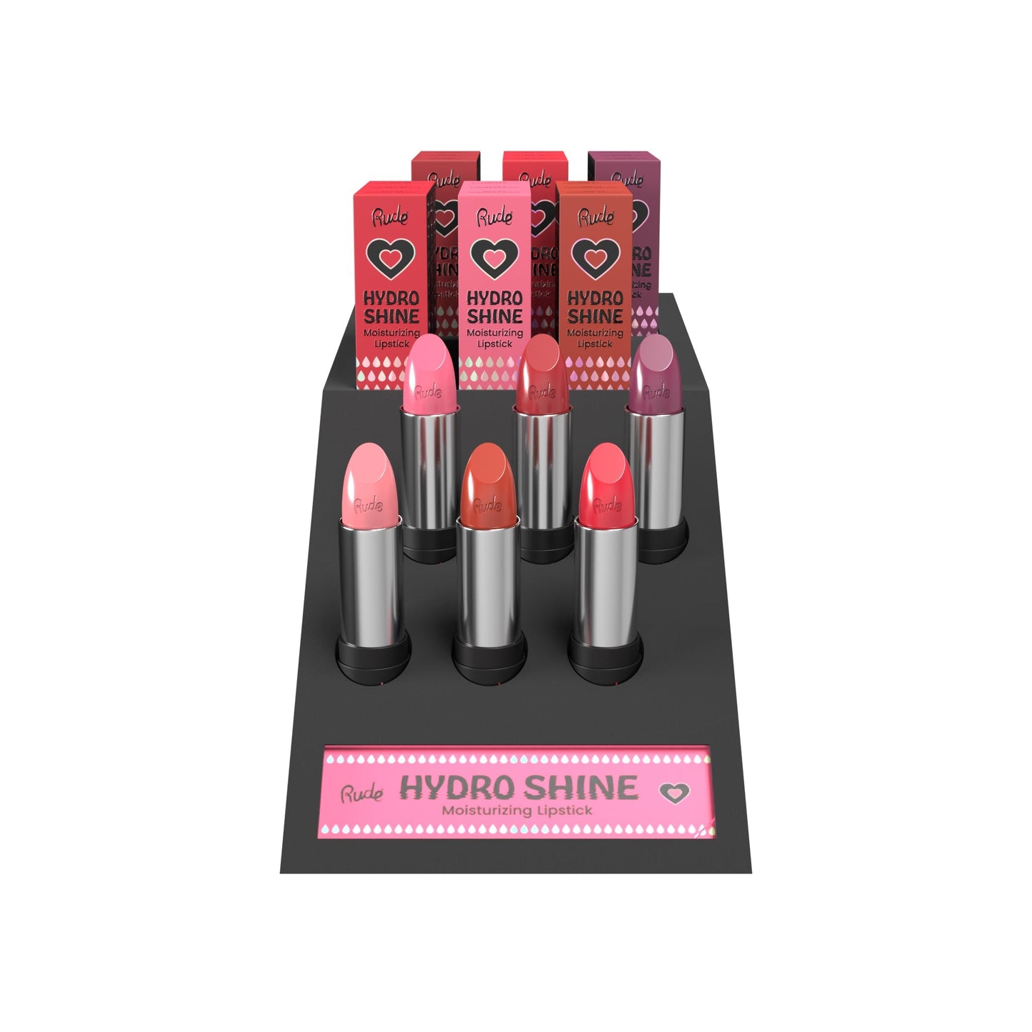 RUDE Hydro Shine  Moisturizing Lipstick Display Set 48 pcs - Display Set - DestGlow