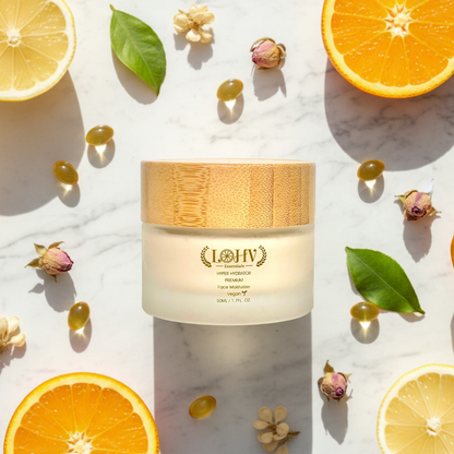 PREMIUM 100% VEGAN HYPER HYDRATOR Face Moisturizer With SPF 30 + Hyaluronic Acid + Lactic acid + Vitamin C + Kombucha by LOHV ESSENTIALS