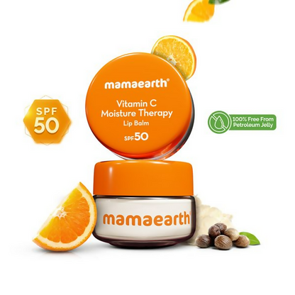 Mamaearth Vitamin C Moisture Therapy Lip Balm SPF 50 with Vitamin C &amp; Honey For Lip Lightening