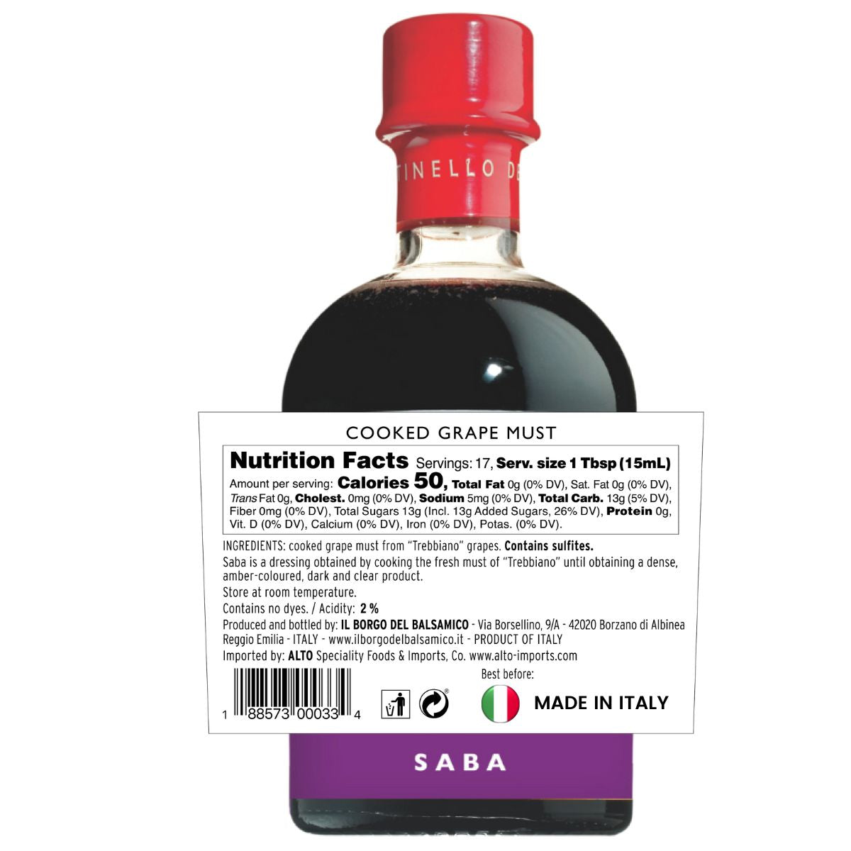 IL TINELLO, SABA Cooked Must - (8.45 fl oz) 250ml