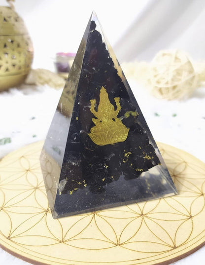 Black Tourmaline Orgone Laxmi Pyramid  DestGlow