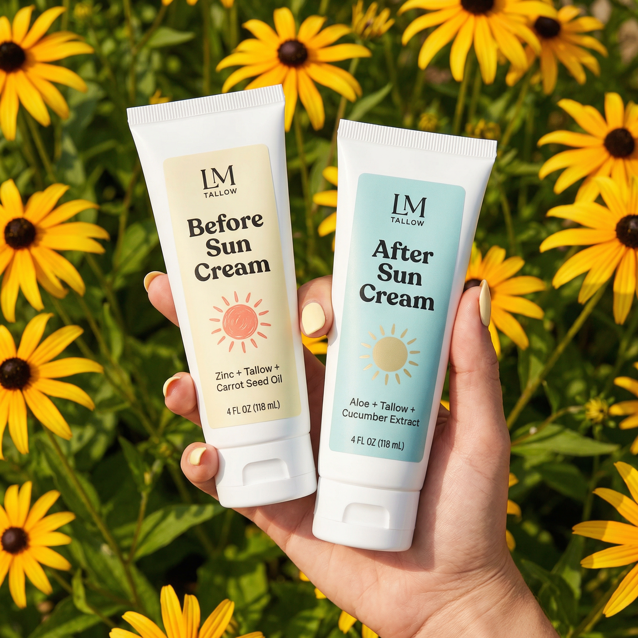 Tallow Sun Care Duo - Natural Before &amp; After Sun Cream Gift Set with Zinc Oxide by The Lady May