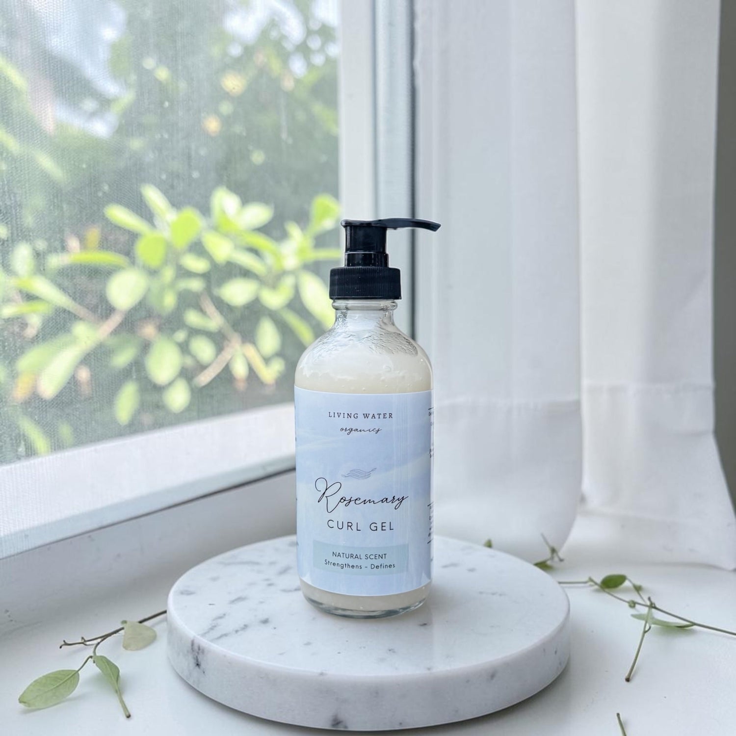 Rosemary Curl Gel (Medium to Strong Hold) by Living Water Organics