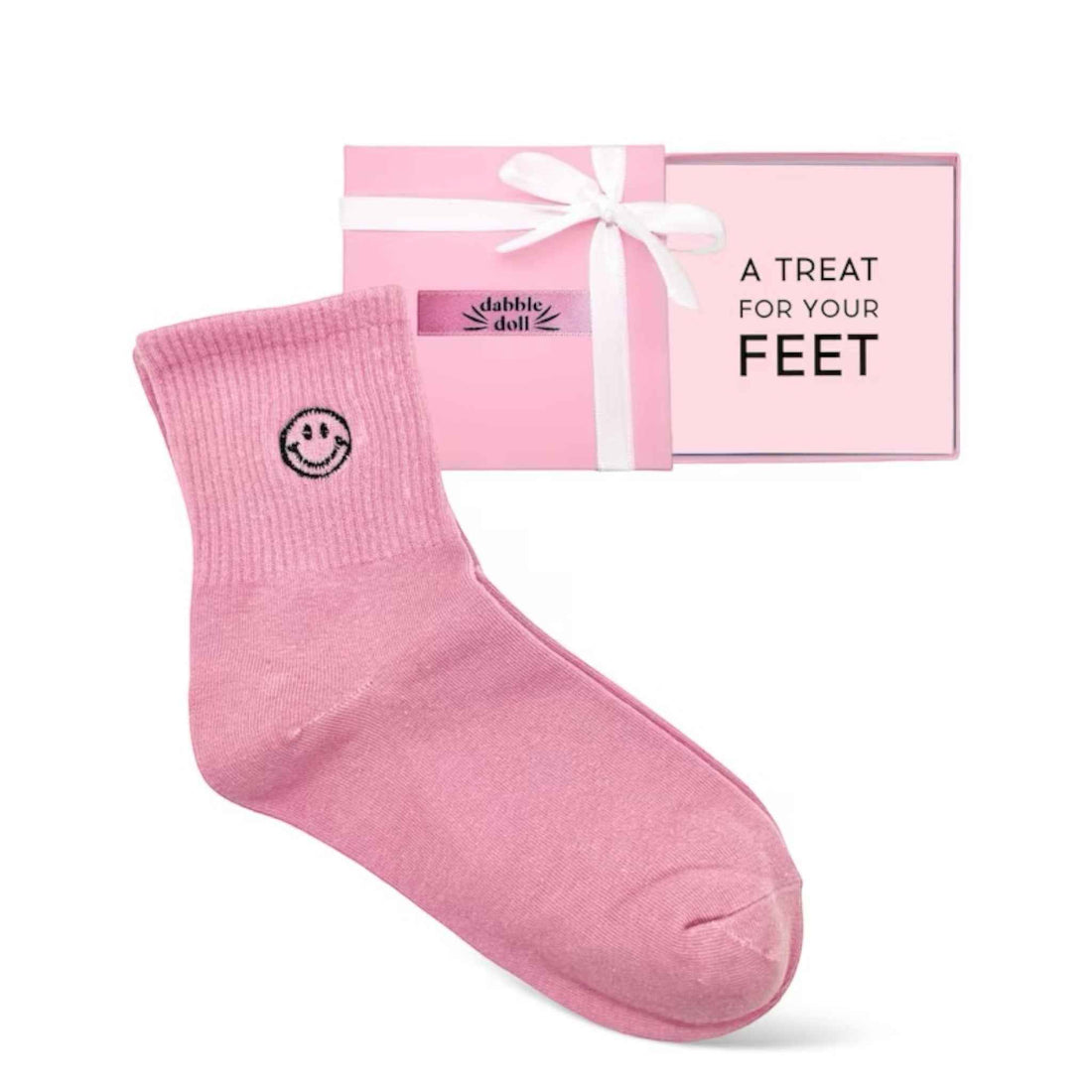 Smiley Face Socks (Pink/Mauve)