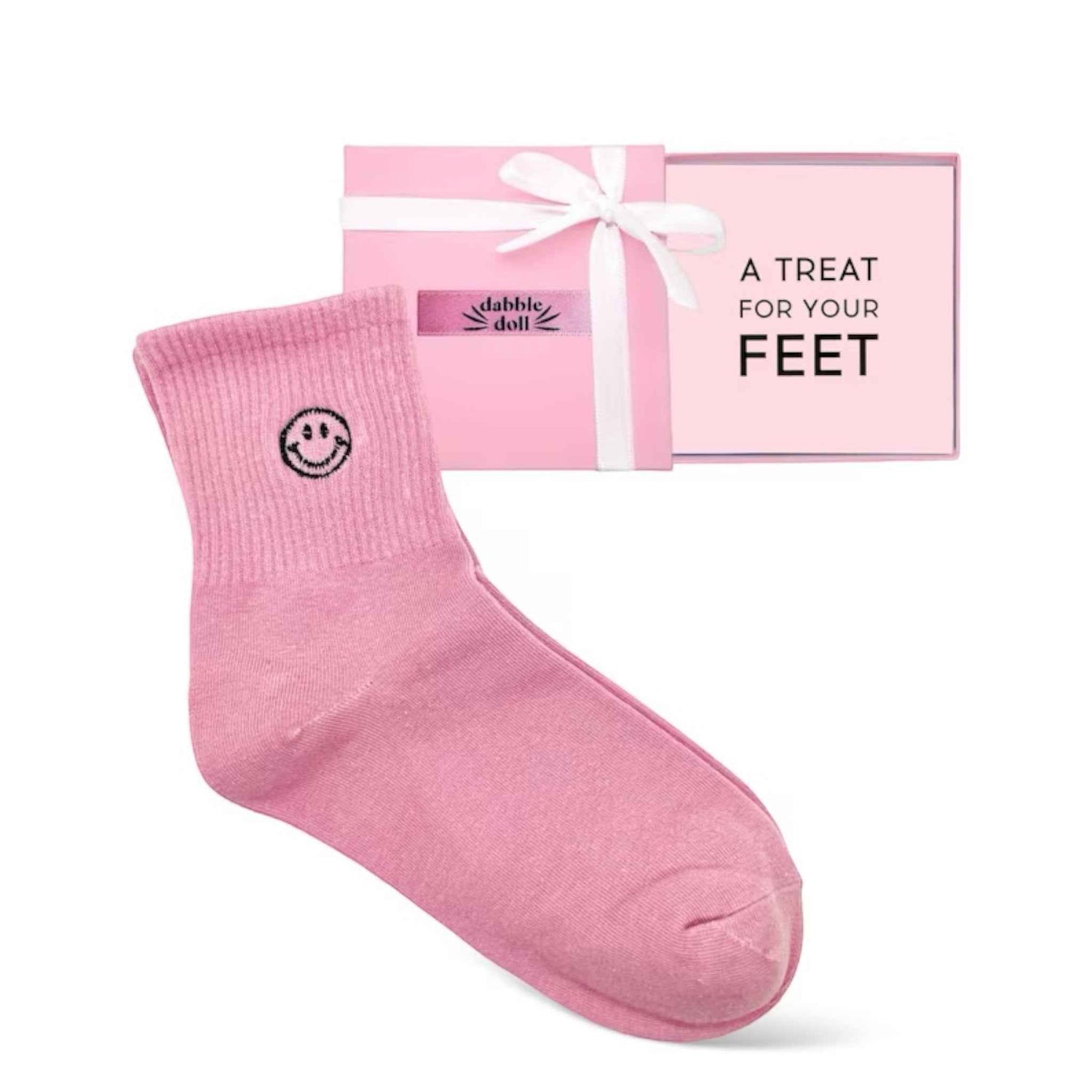 Smiley Face Socks (Pink/Mauve)