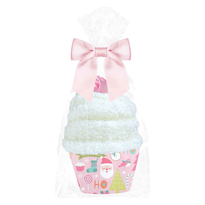 Christmas Cozy Socks Cupcake with Scrunchie