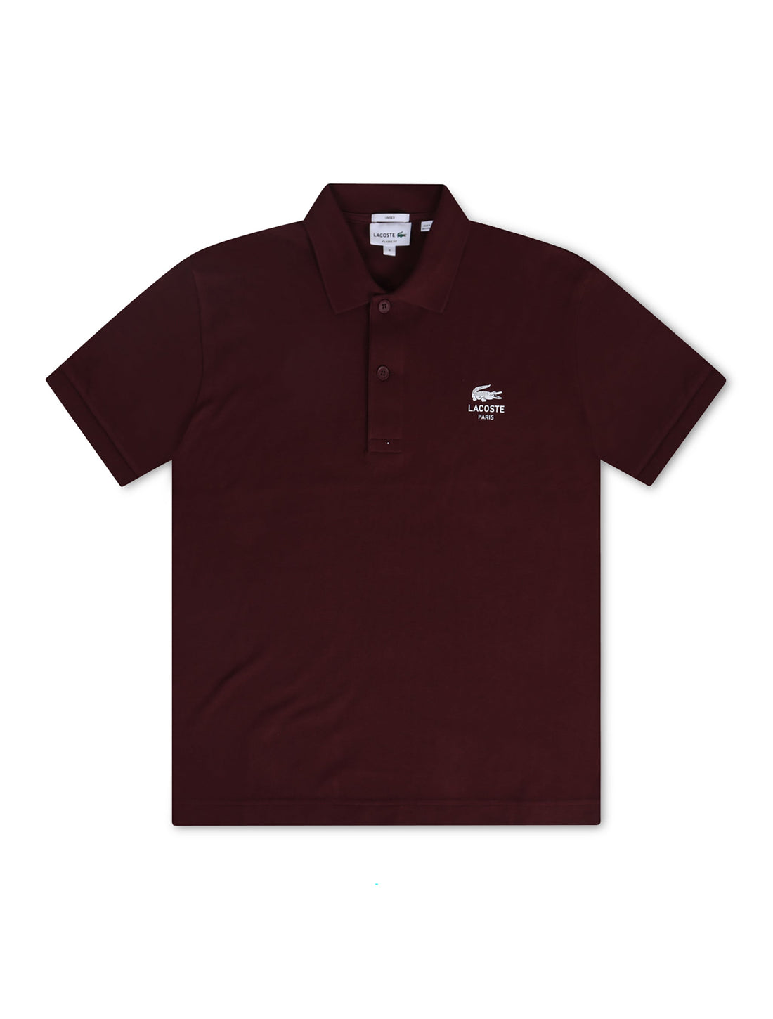 Lacoste Signature Print Polo Shirt - Bordeaux by Denim Exchange