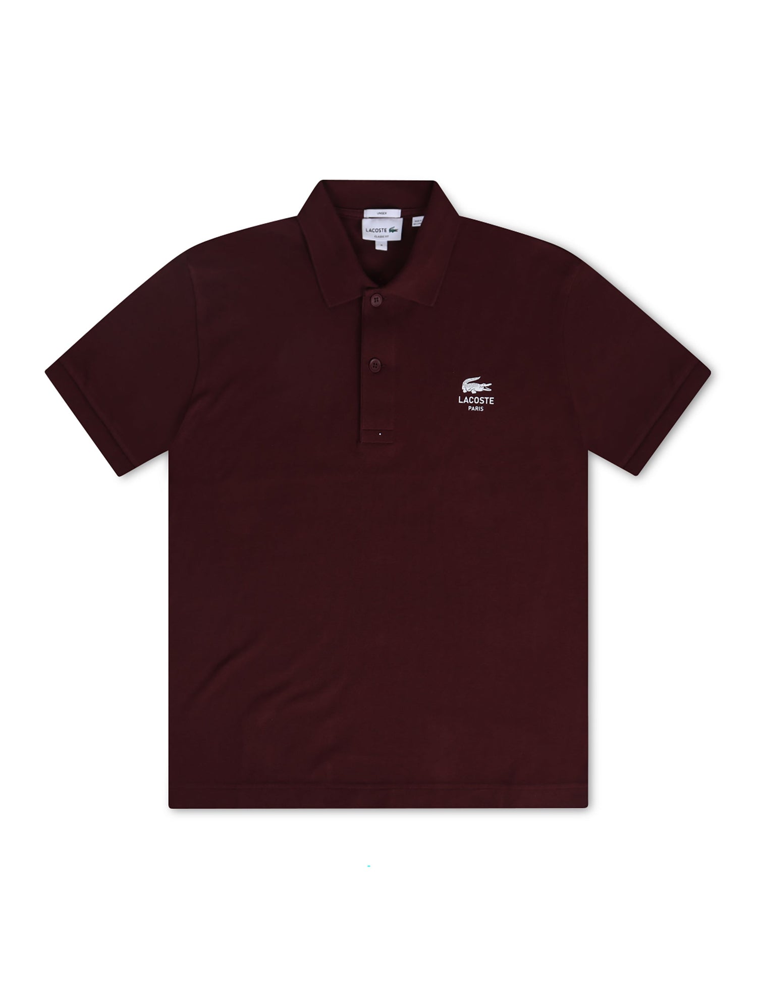 Lacoste Signature Print Polo Shirt - Bordeaux by Denim Exchange