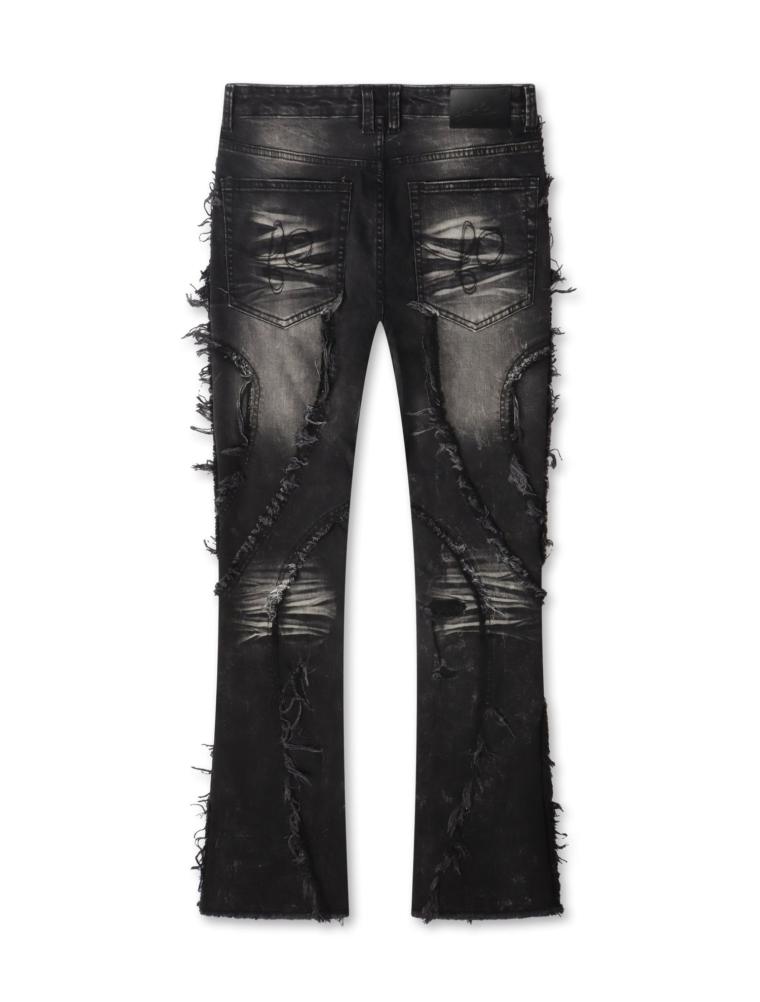 Frost Originals Distressed Rhinestone Stacked Jeans - Black Wash by Denim Exchange