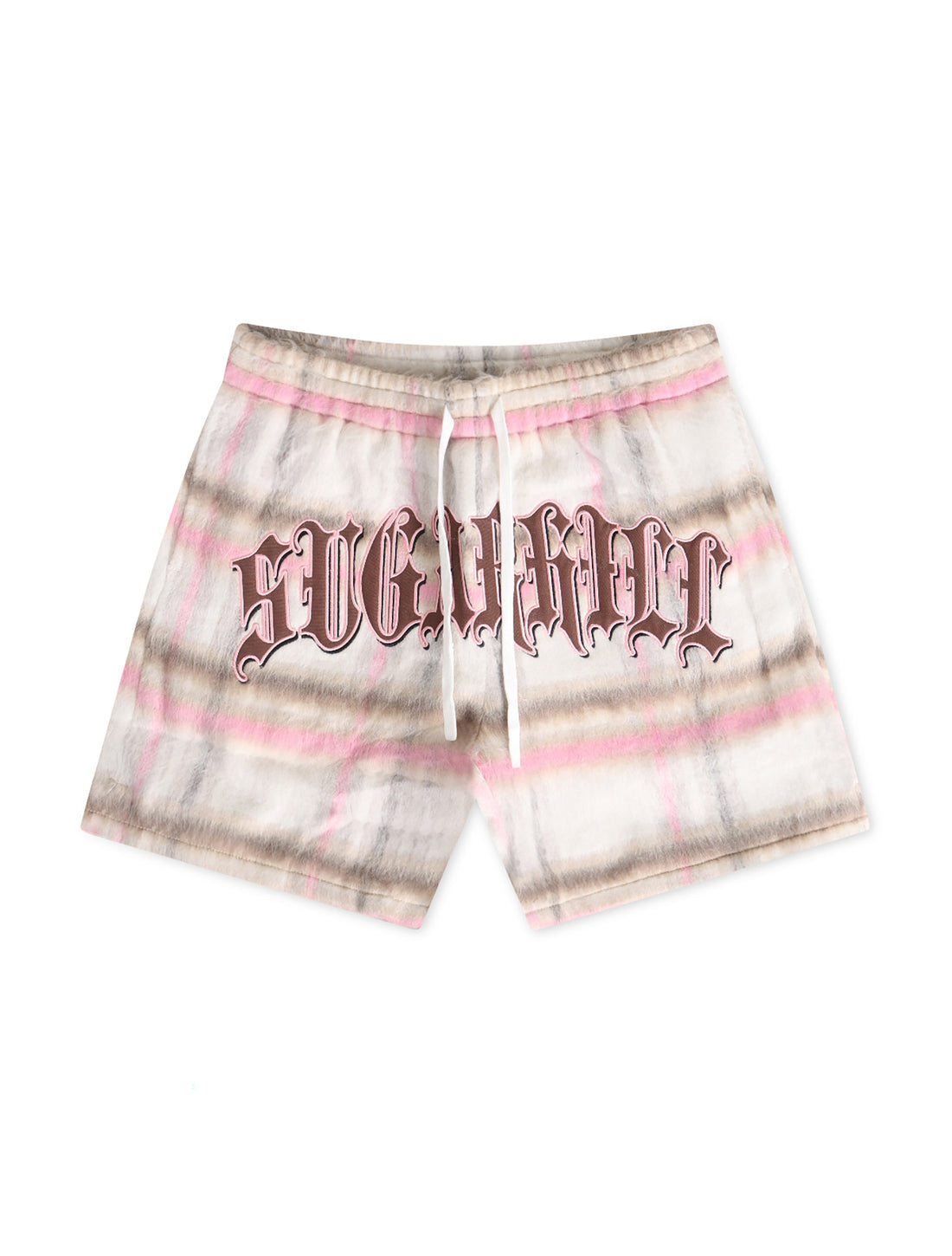 Sugarhill Tudor Mohair Shorts - Pink Plaid by Denim Exchange