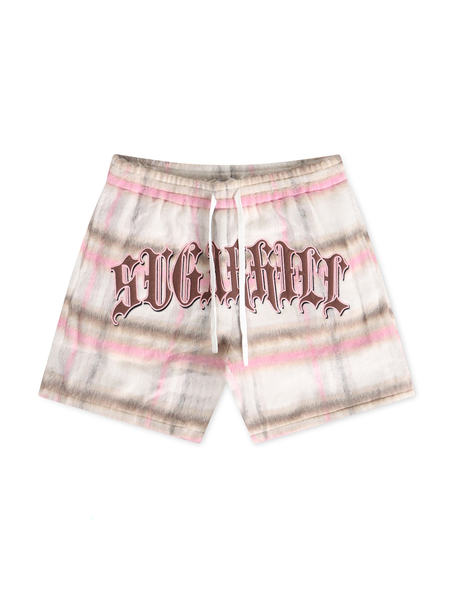 Sugarhill Tudor Mohair Shorts - Pink Plaid by Denim Exchange