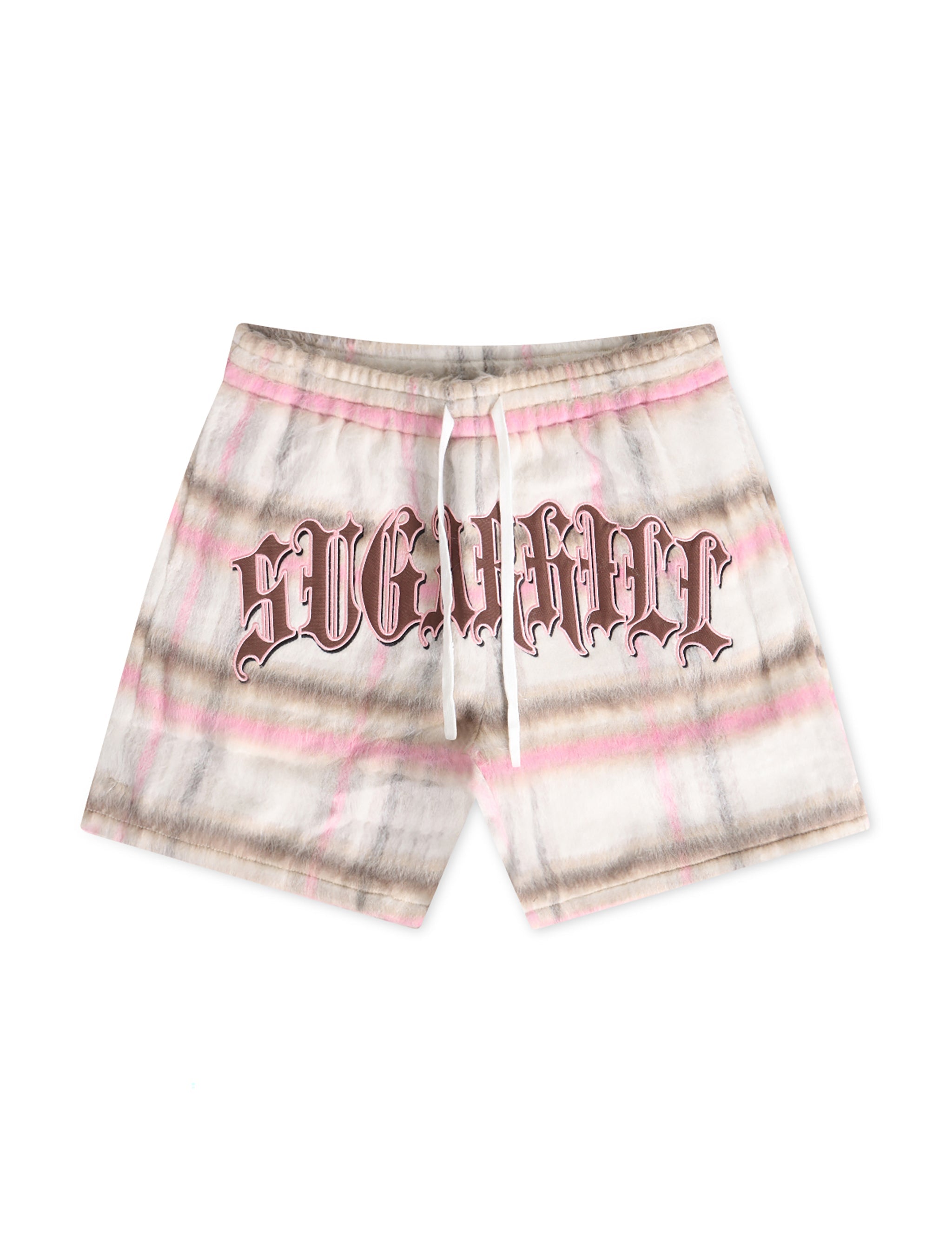 Sugarhill Tudor Mohair Shorts - Pink Plaid by Denim Exchange