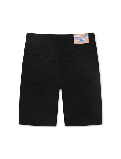 Memory Lane Monogram Denim Short - Black Rinse by Denim Exchange