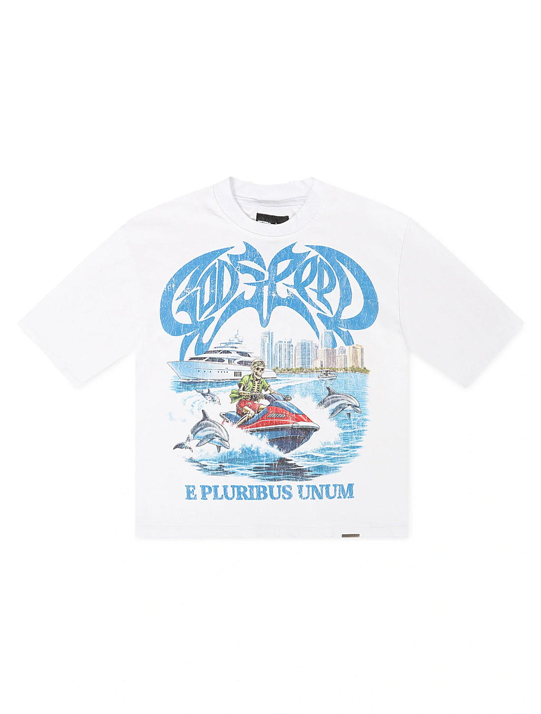 Godspeed GMYC Wave Runner Boxy Tee - White by Denim Exchange