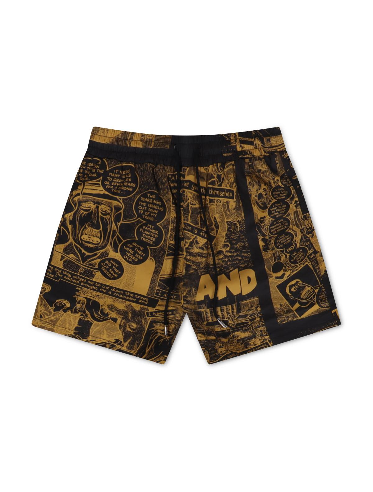 Trnchs Palestry Shorts - Yellow/Black by Denim Exchange