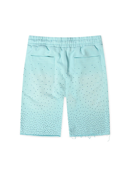 Gala Original Rhinestone Terry Shorts - Washed Sky Blue by Denim Exchange