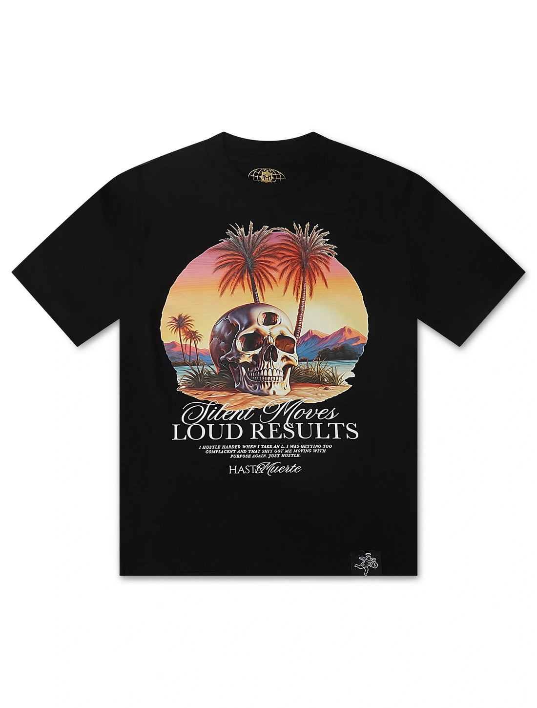Hasta Muerte Sunset Third Eye Skull Tee - Black by Denim Exchange
