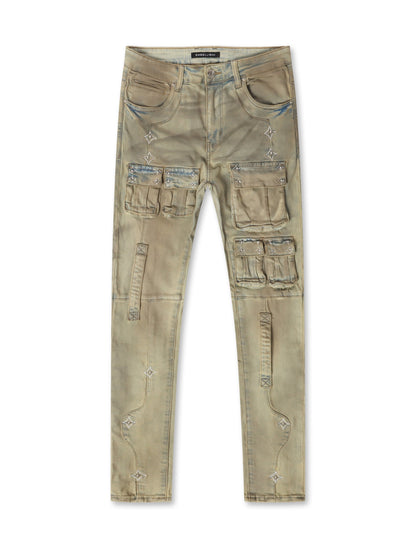 Embellish Canus Cargo Denim - Sand Wash by Denim Exchange