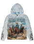 Majestik Mens Invasion Tapestry Hoodie - Blue by Denim Exchange