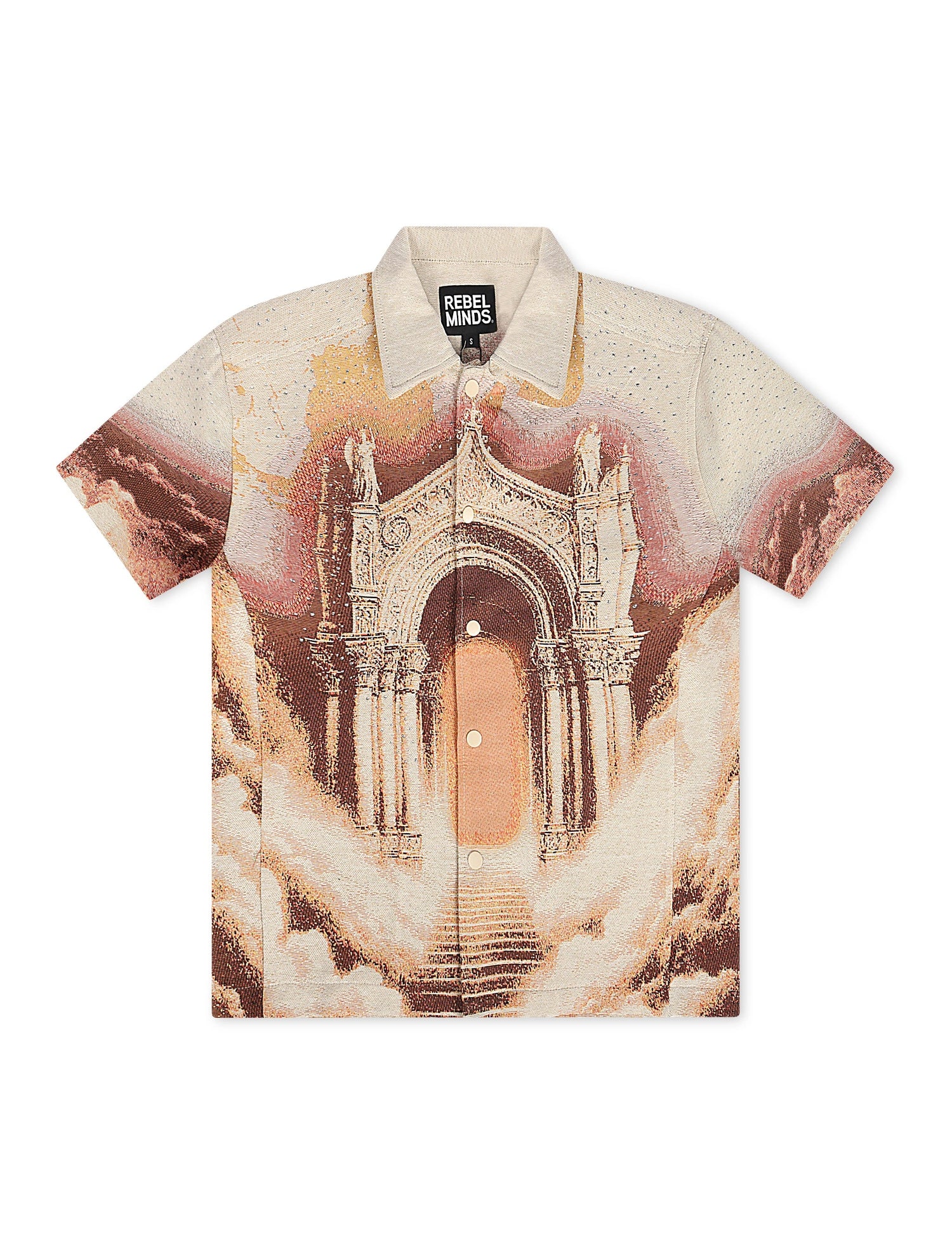 Rebel Minds Paradise Tapestry Button-Up - Khaki by Denim Exchange