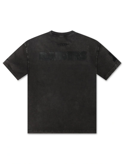 Pro Standard Raiders All-Over Logo Tee - Washed Black by Denim Exchange