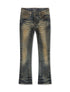 Valabasas Fax Stacked Denim Jeans - Yellow Vintage Blue by Denim Exchange