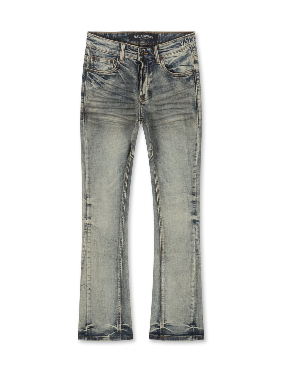 Valabasas Fax Stacked Jeans - Light Blue Washed by Denim Exchange