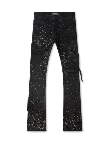 Vicious Denim All Over Rhinestone Jeans - Black by Denim Exchange
