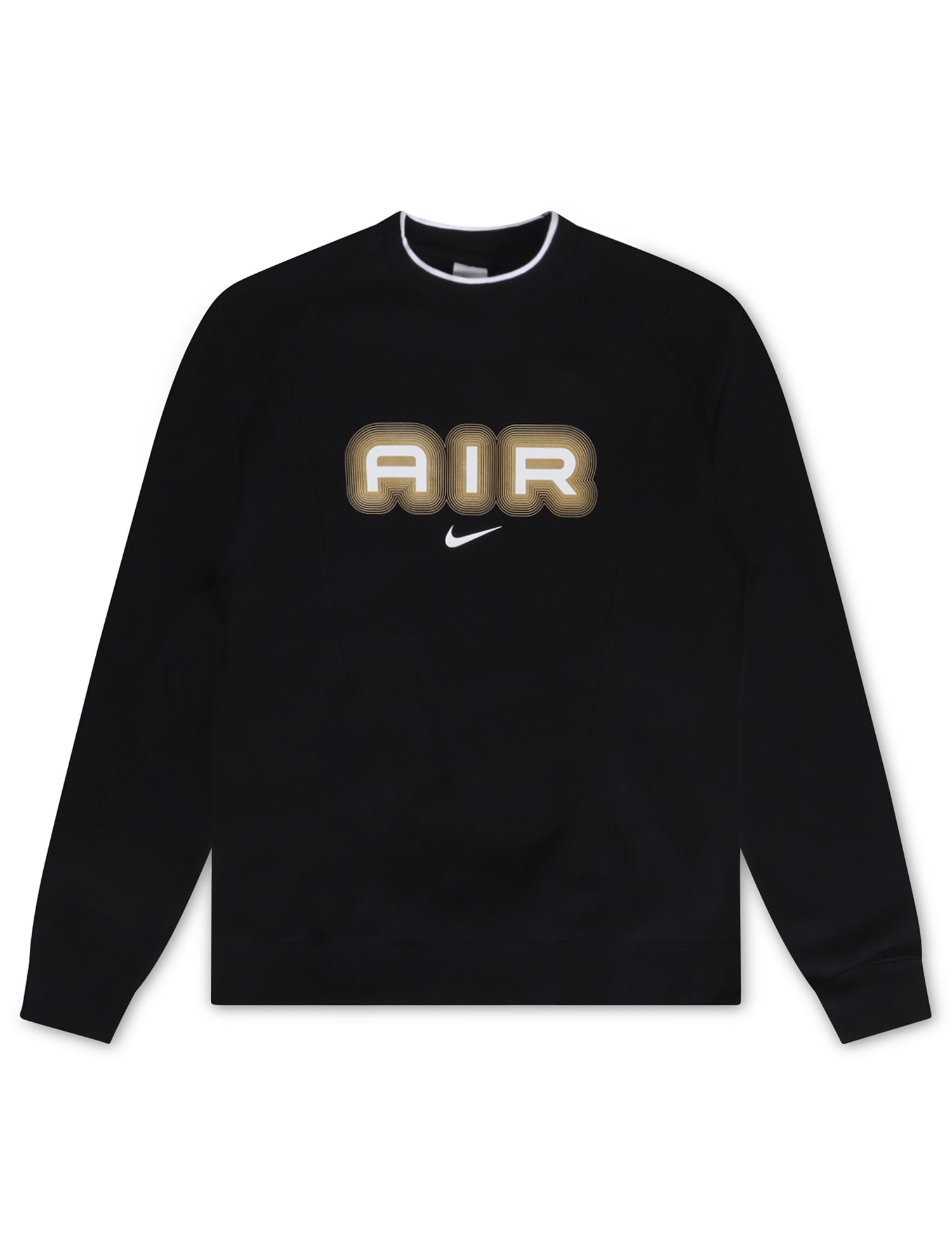 Nike Mens Air Crew Fleece Crewneck - Black/Metallic Gold by Denim Exchange