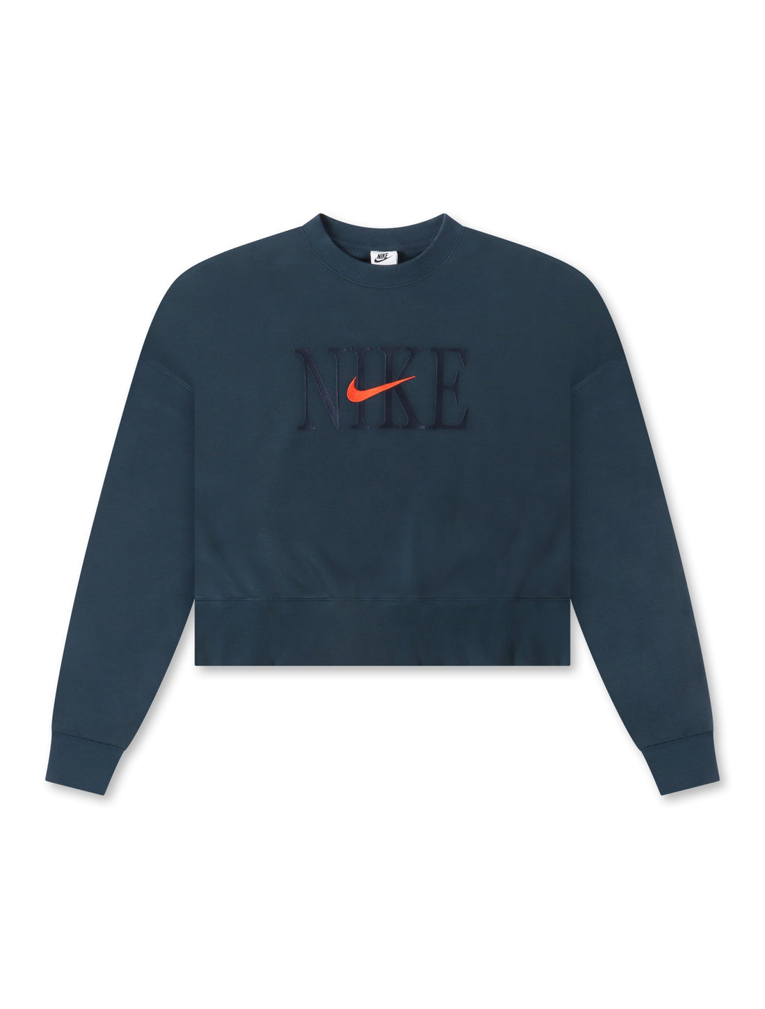 Nike Womens Phoenix Fleece Cropped Crewneck - Armory Navy by Denim Exchange