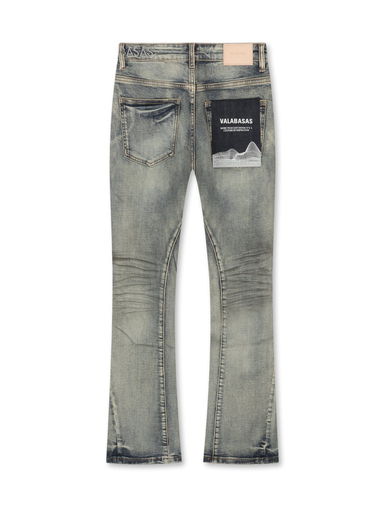 Valabasas Fax Stacked Jeans - Light Blue Washed by Denim Exchange