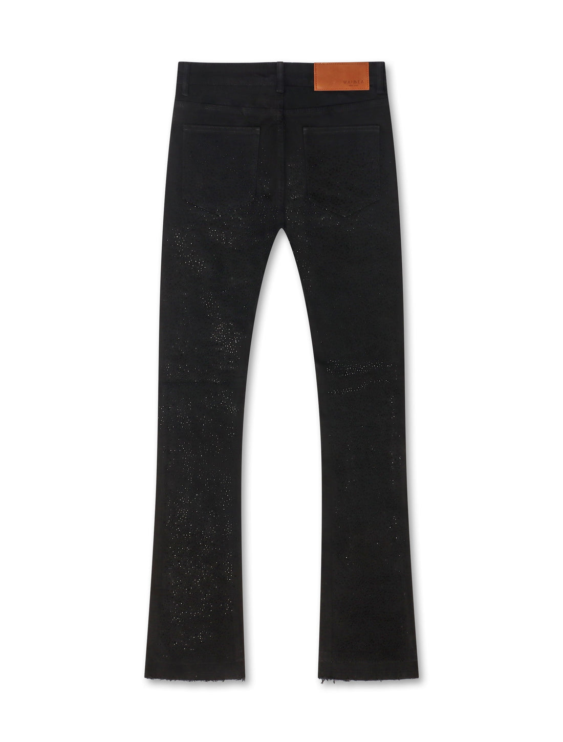 Waimea Rhinestone Stacked Fit Jeans - Jet Black by Denim Exchange