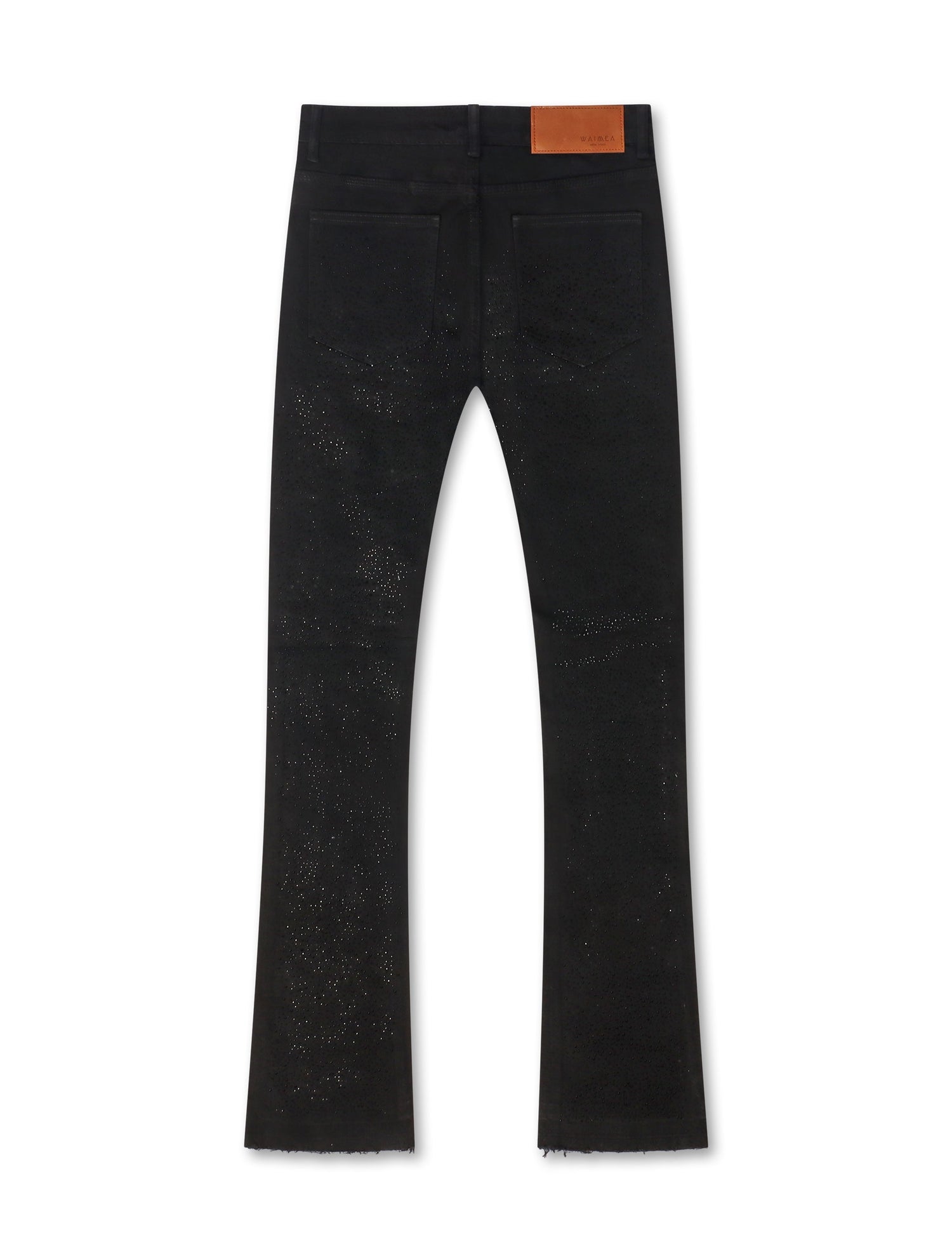 Waimea Rhinestone Stacked Fit Jeans - Jet Black by Denim Exchange