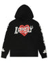 Lonely Hearts Love Me Forever Hoodie - Black by Denim Exchange