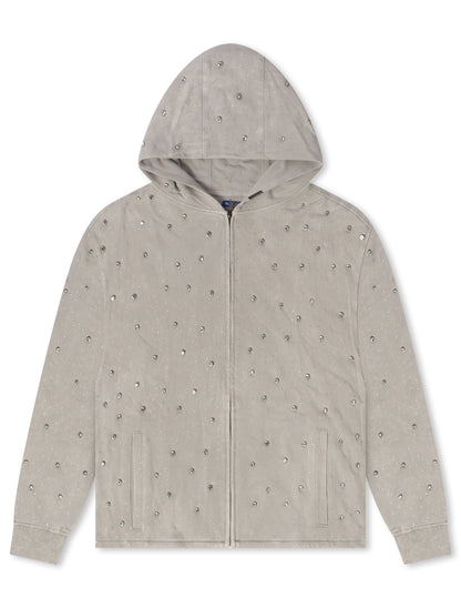 Rebel Denim Diamond Hoodie - Grey by Denim Exchange