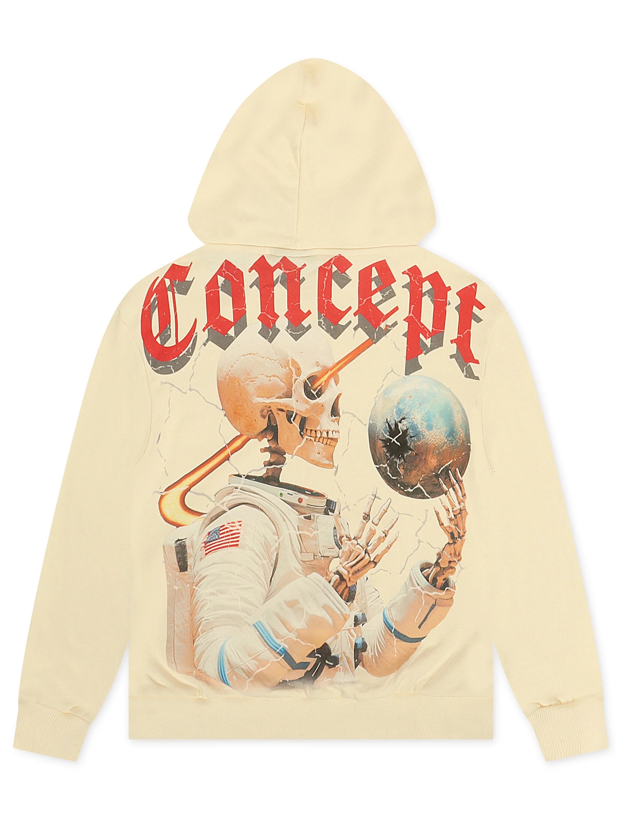 Concept LA Astronaut Hoodie - Cream Wash by Denim Exchange