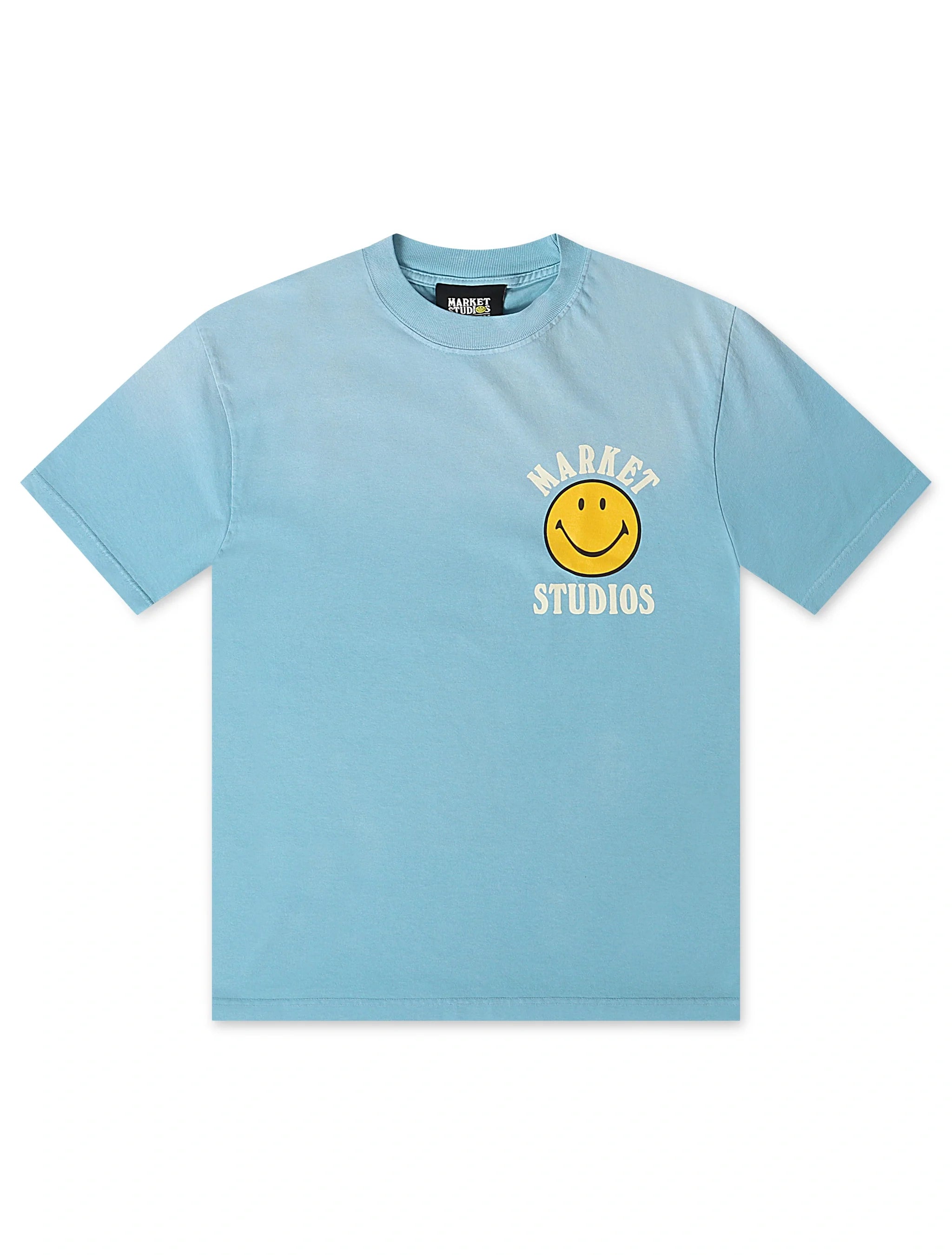 Market Studios Smiley Upside Down Tee - Retro Blue by Denim Exchange