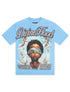 Roku Studio Divine Hood Boxy Tee - University Blue by Denim Exchange